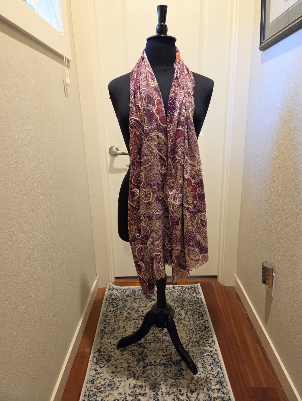 Purple Paisley Women's Scarf - Lightweight Fashion Accessory